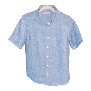 Everlane Men's Pinstripe Short Sleeve Button Up Casual‎ Linen Shirt size small